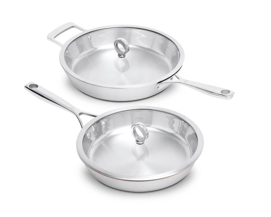 Sets de poêles avec un noyau en cuivre sans revêtement