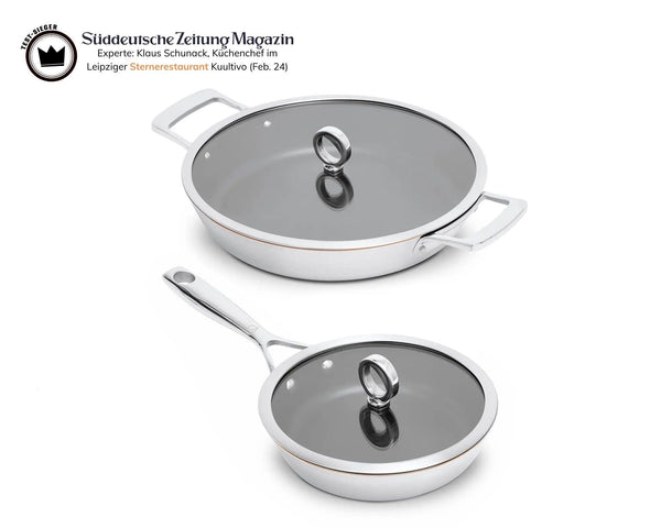 Olavson beschichtetes Pfannenset 20 + 30 cm Servierer