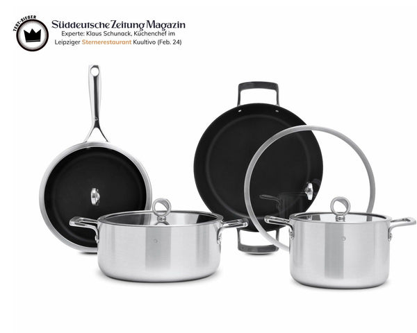 Olavson Kochgeschirrset Pfannen 26+30 Servierer Toepfe 20+26