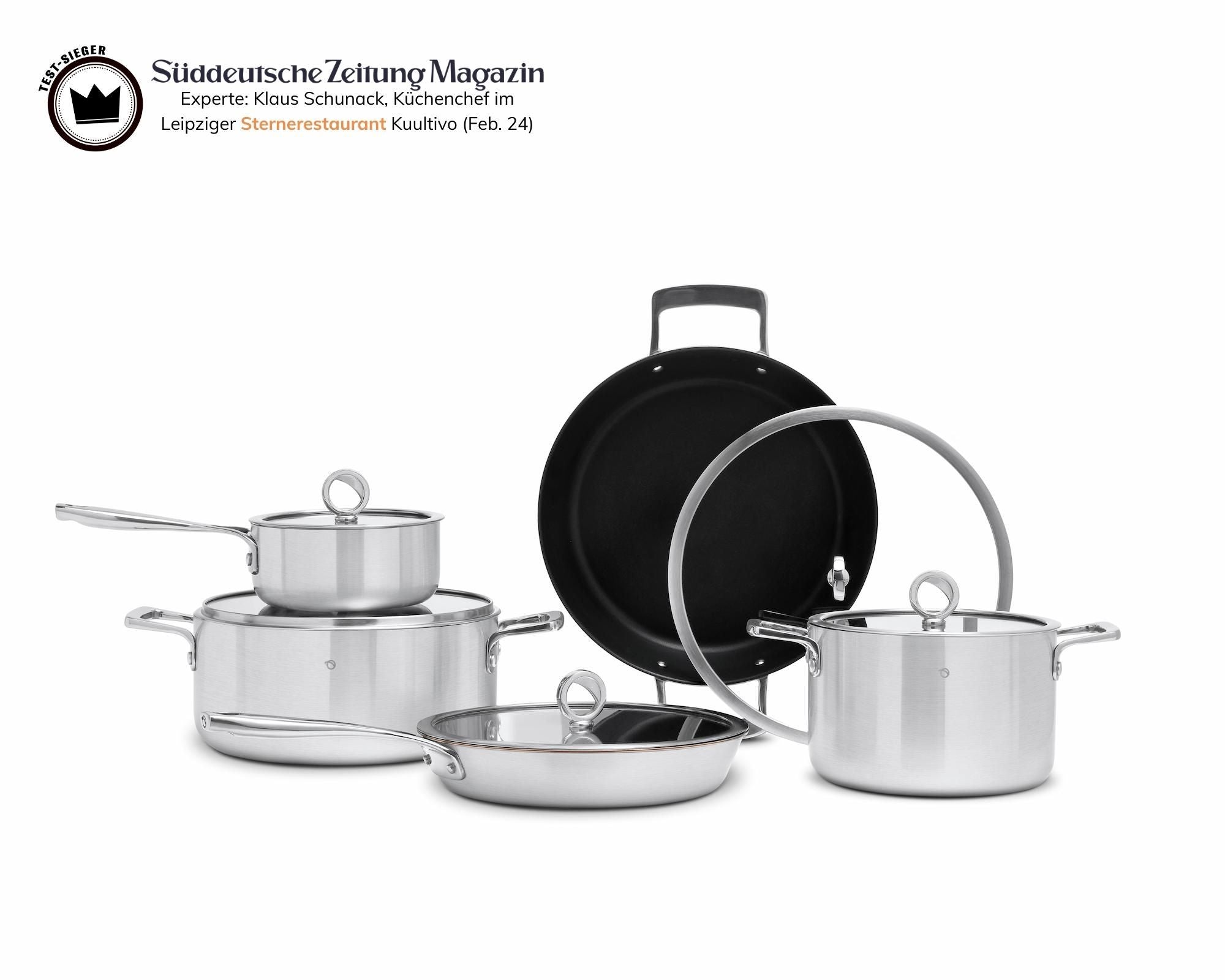 Olavson Kochgeschirrset Pfannen 26+30 Servierer Toepfe Saucier+20+26