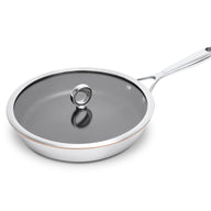Gecoate Olavson koperen kern koekenpan 26 cm met steelgreep