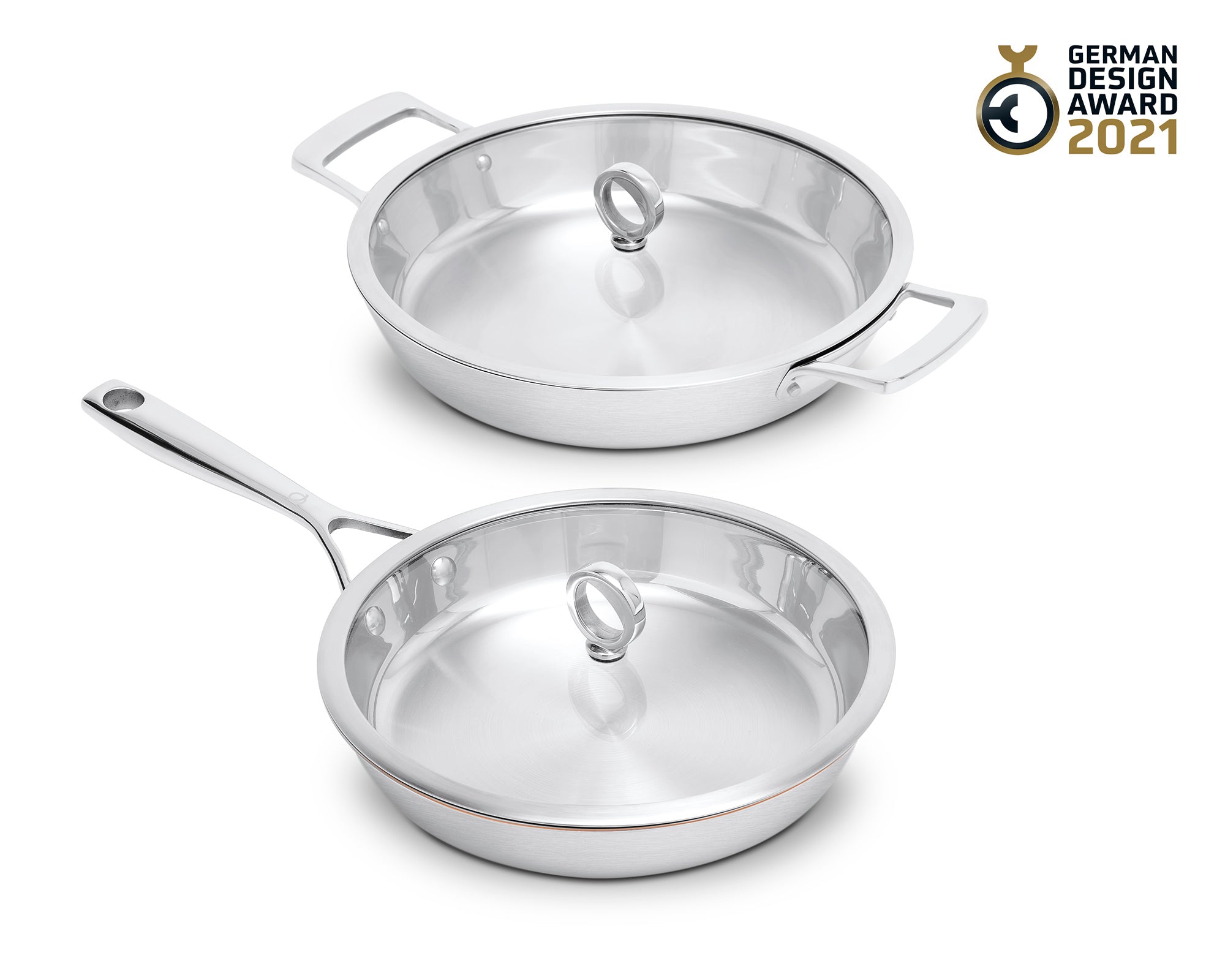 Olavson Kupferkern Pfannenset 26 + 30 cm Servierer
